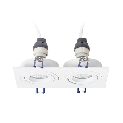 RENDL recessed light PASADENA GU10 SQ II recessed white  230V LED GU10 2x7W R12713 4