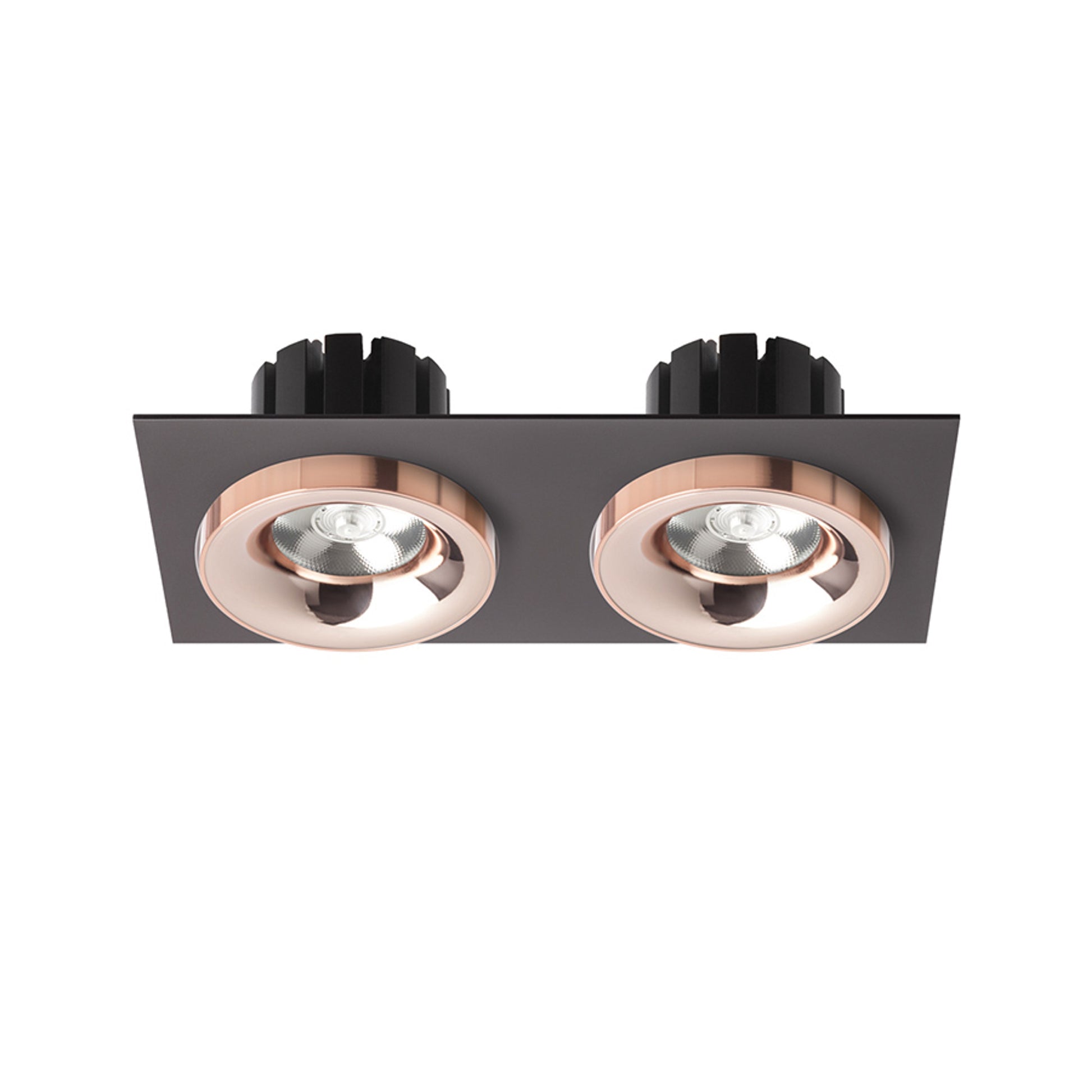 RENDL recessed light SHARM SQ II recessed black copper/copper 230V LED 2x10W 24° 3000K R13258 2