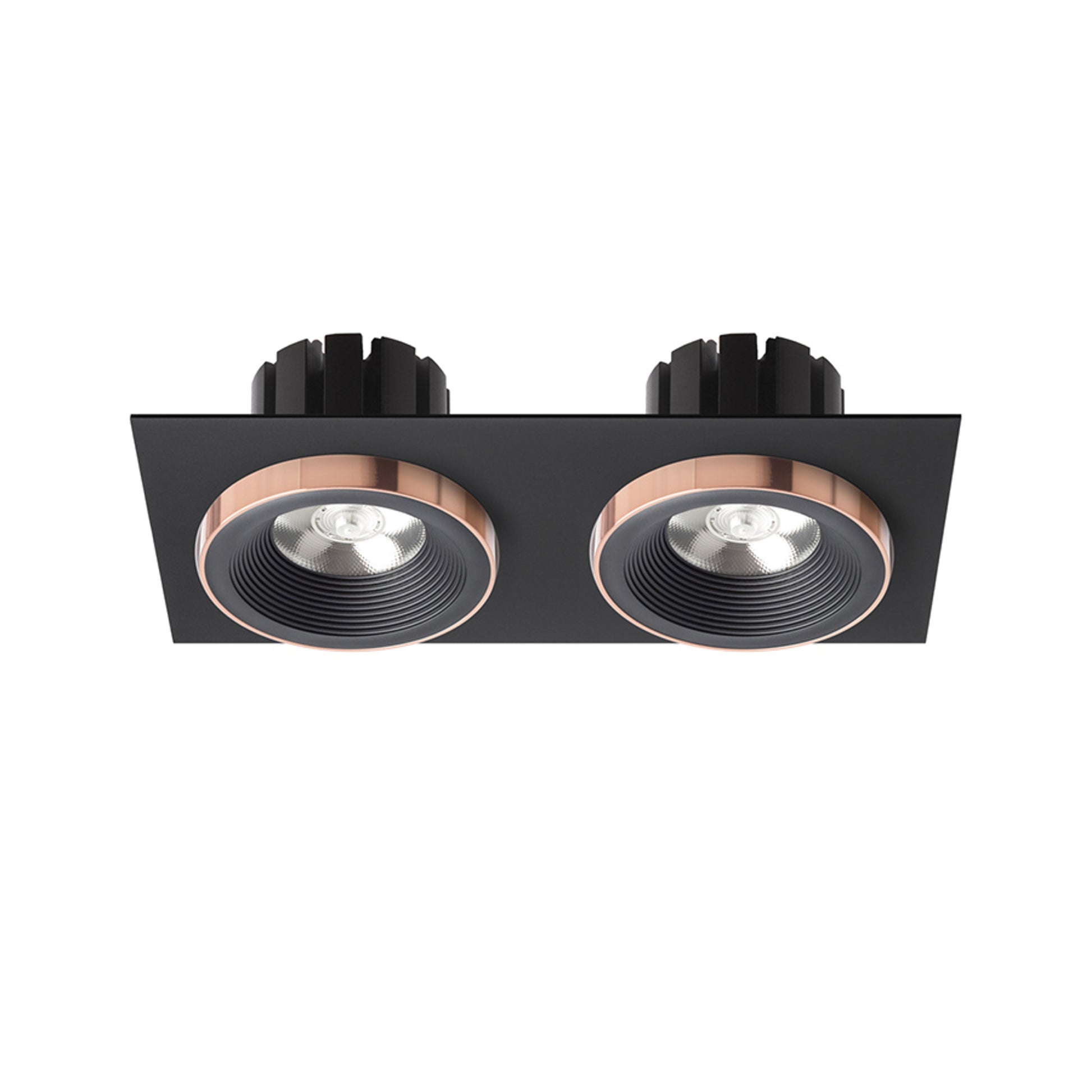 RENDL recessed light SHARM SQ II recessed black/black copper 230V LED 2x10W 24° 3000K R13259 2