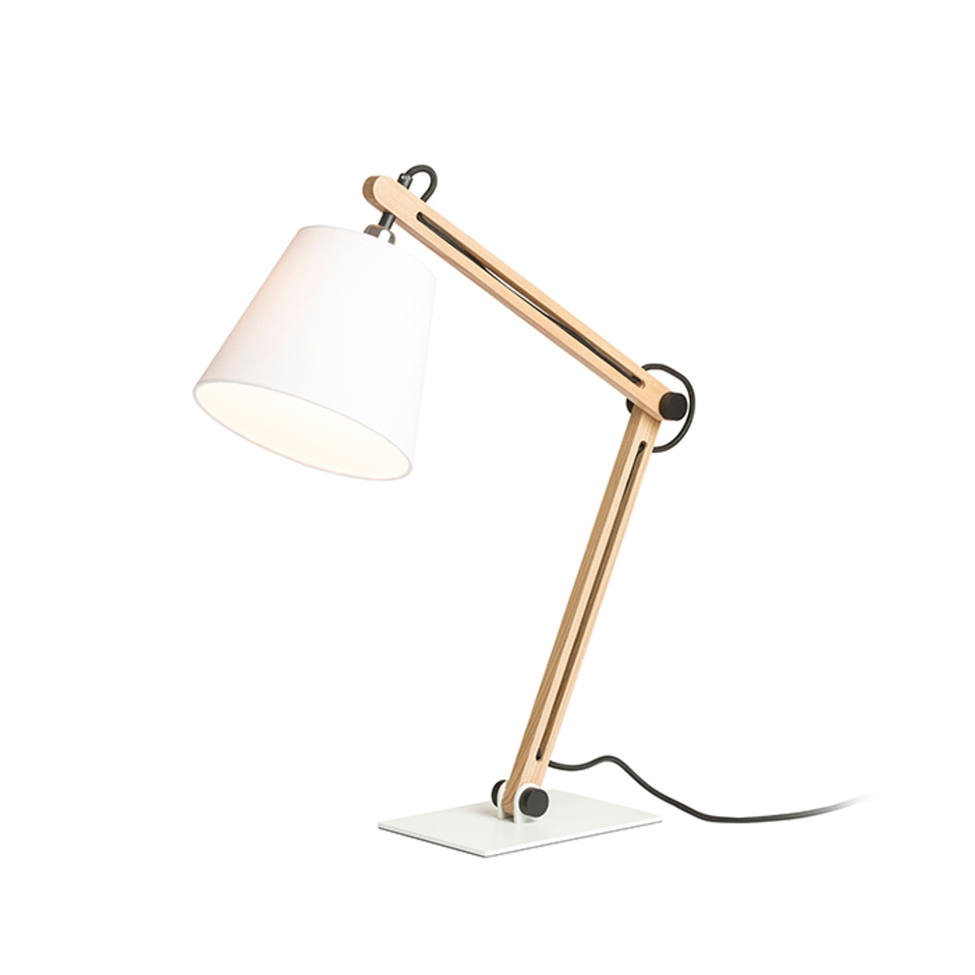 RENDL table lamp NIZZA table Polycotton white/wood 230V LED E14 7W R14031 2