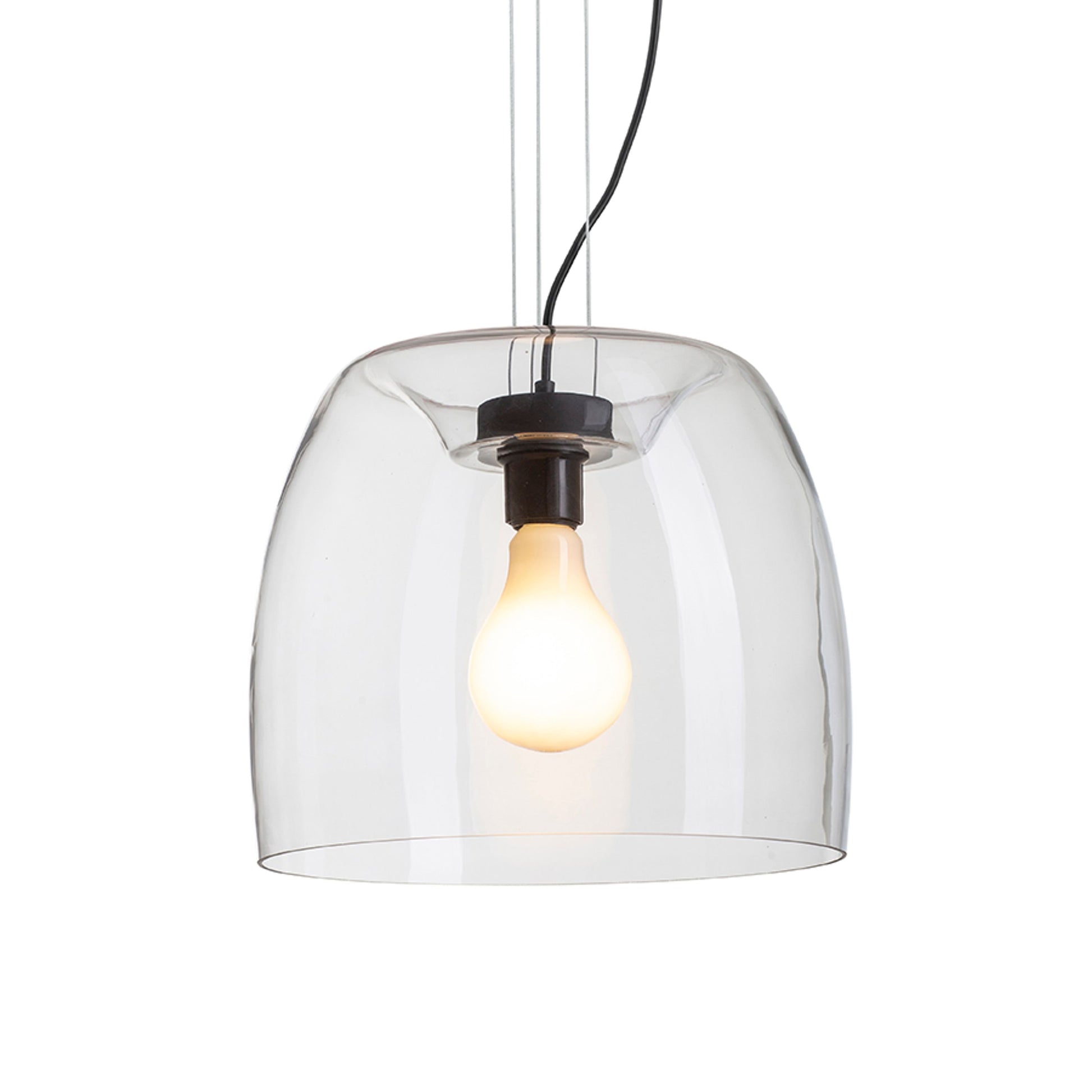 RENDL pendant lamp ORLANDO 35 pendant clear glass/black 230V LED E27 24W R14395 4