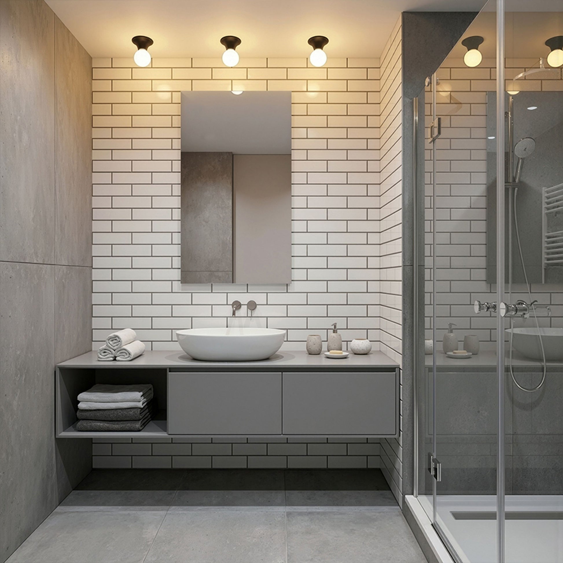 RENDL surface mounted lamp BOY ceiling black plastic 230V LED E27 11W IP44 R14463 3